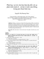Phát huy vai trò văn hóa bản địa đối với sự phát triển kinh tế   xã hội ở tỉnh lâm đồng trong giai đoạn hiện nay 