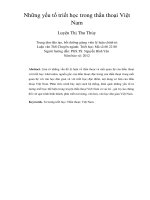 Những yếu tố triết học trong thần thoại việt nam 