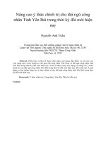 Nâng cao ý thức chính trị cho đội ngũ công nhân tỉnh yên bái trong thời kỳ đổi mới hiện nay 