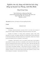 Nghiên cứu xây dựng mô hình du lịch cộng đồng tại huyện cao phong, tỉnh hòa bình 