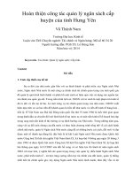 Hoàn thiện công tác quản lý ngân sách cấp huyện của tỉnh hưng yên 