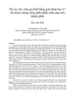Tối ưu việc sinh giả thiết bằng giải thuật học l cho kiểm chứng từng phần phần mềm dựa trên thành phần 