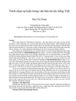 Trích chọn sự kiện trong văn bản tin tức tiếng việt 