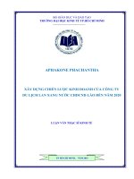 Xây dựng chiến lược kinh doanh của công ty du lịch lan xang nước CHDCND lào đến năm 2020 