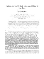 Nghiên cứu các kỹ thuật phân cụm dữ liệu và ứng dụng 