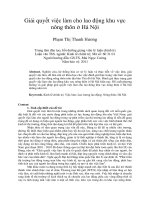 Giải quyết việc làm cho lao động khu vực nông thôn ở hà nội 