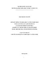 Liên kết thông tin khoa học và công nghệ nhằm nâng cao năng lực cạnh tranh của các doanh nghiệp ngành nhựa ( nghiên cứu trường hợp các doanh nghiệp thuộc hiệp hội nhựa thành phố hồ chí minh) 