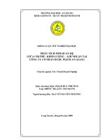 KHÁI NIỆM PHÂN TÍCH mối QUAN hệ CHI PHÍ KHỐI LƯỢNG  lợi