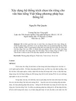 Xây dựng hệ thống trích chọn tên riêng cho văn bản tiếng việt bằng phương pháp học thống kê 