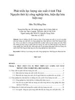 Phát triển lực lượng sản xuất ở tỉnh thái nguyên thời kỳ công nghiệp hóa, hiện đại hóa hiện nay 