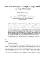 Phát triển thương hiệu trường cao đẳng kinh tế   kỹ thuật thương mại 