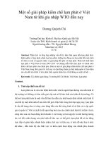 Một số giải pháp kiềm chế lạm phát ở việt nam từ khi gia nhập WTO đến nay 