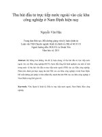 Thu hút đầu tư trực tiếp nước ngoài vào các khu công nghiệp ở nam định hiện nay 