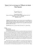 Quản lý rủi ro tín dụng tại VPBank chi nhánh thái nguyên