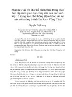 Phát huy vai trò chủ thể nhận thức trong việc học tập môn giáo dục công dân của học sinh lớp 10 trung học phổ thông (qua khảo sát tại một số trường ở tỉnh bà rịa   vũng tàu) 