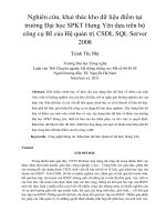 Nghiên cứu, khai thác kho dữ liệu điểm tại trường đại học SPKT hưng yên dựa trên bộ công cụ BI của hệ quản trị CSDL SQL server 2008 