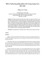 Một số phương pháp phân tích trong mạng trao đổi chất 