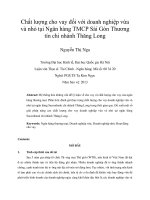 Chất lượng cho vay đối với doanh nghiệp vừa và nhỏ tại ngân hàng TMCP sài gòn thương tín chi nhánh thăng long 
