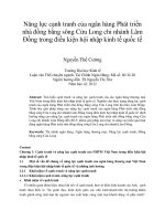 Năng lực cạnh tranh của ngân hàng phát triển nhà đồng bằng sông cửu long chi nhánh lâm đồng trong điều kiện hội nhập kinh tế quốc tế