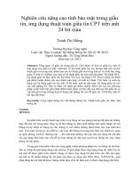 Nghiên cứu nâng cao tính bảo mật trong giấu tin, ứng dụng thuật toán giấu tin CPT trên ảnh 24 bit màu 