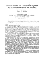 Đánh giá năng lực của lãnh đạo cấp cao doanh nghiệp nhỏ và vừa trên địa bàn đà nẵng 