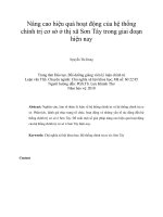 Nâng cao hiệu quả hoạt động của hệ thống chính trị cơ sở ở thị xã sơn tây trong giai đoạn hiện nay 