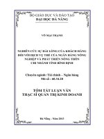 Nghiên cứu sự hài lòng của khách hàng đối với dịch vụ thẻ của ngân hàng nông nghiệp và phát triển nông thôn   chi nhánh tỉnh bình định