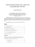 Tìm hiểu thành tố thuần việt và hán việt trong thành ngữ việt nam 