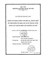 Khảo sát hàm lượng vitamin b12 trong một số chế phẩm vitamin sản xuất trong nước đang lưu hành trên thị trường hà nội