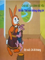 Giáo án bài thỏ con không vâng lời 