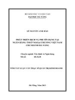 Phát triển dịch vụ phi tín dụng tại ngân hàng TMCP ngoại thương việt nam   chi nhánh đà nẵng