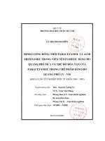Định lượng đồng thời paracetamol và acid mefenamic trong viên nén pamasic bằng đo quang phổ MCA và thử độ hòa tan của paracetamol trong chế phẩm bằng đo quang phổ UV VIS