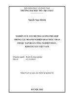 TÓM TẮT LUẬN ÁN TIẾN SĨ KINH TẾ NGHIÊN CỨU CƠ CHẾ TRẢ LƯƠNG PHÙ HỢP TRONG CÁC DOANH NGHIỆP KHAI THÁC THAN THUỘC TẬP ĐOÀN CÔNG NGHIỆP THAN – KHOÁNG SẢN VIỆT NAM