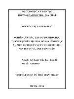 TÓM TẮT LUẬN ÁN TIẾN SĨ KỸ THUẬT NGHIÊN CỨU XÁC LẬP CƠ SỞ KHOA HỌC THÀNH LẬP DỮ LIỆU BẢN ĐỒ ĐỊA HÌNH PHỤC  VỤ MỤC ĐÍCH QUÂN SỰ TỪ CƠ SỞ DỮ LIỆU  NỀN ĐỊA LÝ VÀ ẢNH VIỄN THÁM