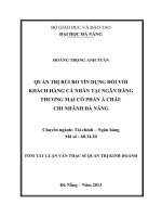 Quản trị rủi ro tín dụng đối với khách hàng cá nhân tại ngân hàng thương mại cổ phần á châu chi nhánh đà nẵng