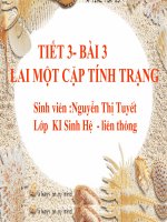 Bài giảng sinh học lớp 9 tham khảo tiết 3 lai một cặp tính trạng TT (10) 