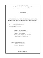 Toàn văn Một số mô hình an toàn dữ liệu và an ninh mạng, bước đầu đề xuất lý thuyết cho mạng không dây