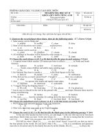 ĐỀ KIỂM TRA học kỳ II KHỐI lớp 9  môn TIẾNG ANH 