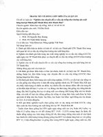 Trang thông tin về đóng góp mới của luận án nghiên cứu chuyển đổi cơ cấu cây trồng theo hướng sản xuất hàng hoá tại thành phố thanh hoá, tỉnh thanh hoá 