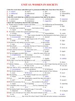 Bài tập tiếng anh 12 bài 15 women in society (with key) 