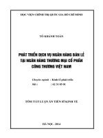 Tóm tắt luận án phát triển dịch vụ ngân hàng bán lẻ tại ngân hàng thương mại 