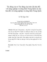 Tác động của to tác động của toàn cầu hóa đối với nông nghiệp và nông thôn trung quốc àn cầu hóa đối với nông nghiệp và nông thôn trung quốc 