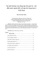 Sự ảnh hưởng của dòng tạp chí giải trí   chỉ dẫn nước ngoài đối với tạp chí cùng loại ở việt nam 