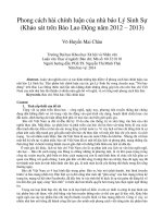 Phong cách hài chính luận của nhà báo lý sinh sự (khảo sát trên báo lao động năm 2012 – 2013) 