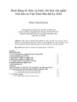 Hoạt động tổ chức sự kiện văn hóa văn nghệ trên báo in việt nam đầu thế kỷ XXI 