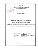 Khảo sát tình hình sử dụng thuốc trong xử trí cơn tăng huyết áp tại khoa hồi sức cấp cứu bệnh viện thanh nhàn