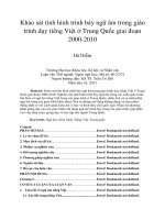Khảo sát tình hình trình bày ngữ âm trong giáo trình dạy tiếng việt ở trung quốc giai đoạn 2000 2010 