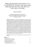 Mạng lưới phát thanh, truyền thanh cơ sở ở các tỉnh miền tây nam bộ   thực trạng và giải pháp phát triển (dựa trên tư liệu khảo sát ở vĩnh long và an giang) 