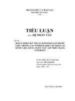 Tiểu luận hệ phân tán hoàn thiện kỹ thuật đảm bảo gắn bó dữ liệu trong các website khi cập nhật cơ sở dữ liệu bằng ngôn ngữ ASP trên mạng internet
