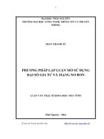 Phương pháp lập luận mờ sử dụng đại số gia tử và mạng nơ ron 
